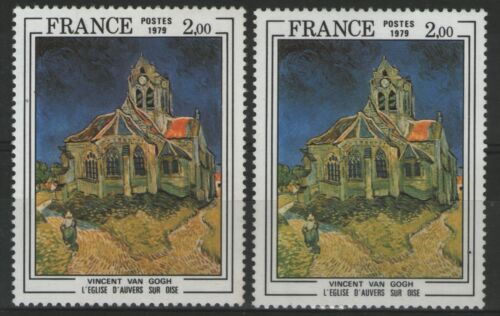 FRANCE:  n°2054c ** (Eglise verte) + un normal, VAN GOGH - Afbeelding 1 van 1