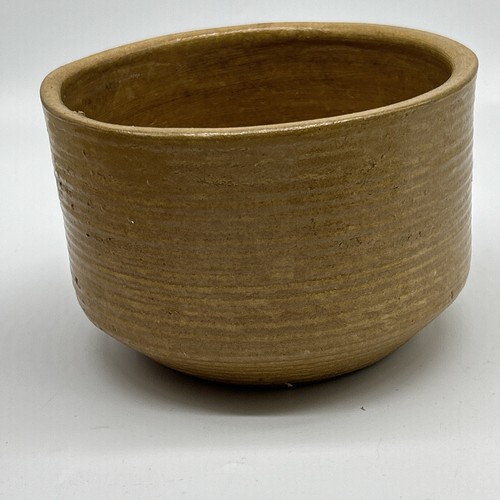 Zanesville Stoneware Tan Pottery Modern Homespun Vase 4” X 5.4” #7005 - Picture 3 of 12