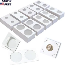 100Pcs 40mm Large Coin Cardboard Mylar Flips Holder Bag Bundle Cover Envelopes