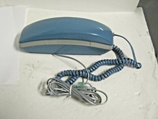 Blue Phone Unisonic Wall Desk Push Button Telephone Model No. 6462 Blue Cord