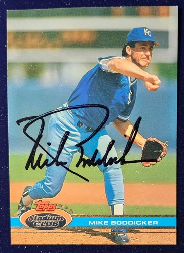 1991 Stadium Club #400 Mike Boddicker Signed NM Auto-Free USA Shipping