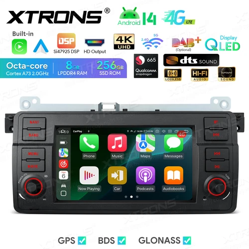CarPlay Android 14 8-Core 8+256GB Car GPS Stereo Radio DAB+ 4K HDMI for BMW E46