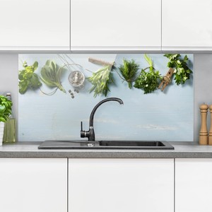 Spritzschutz Glas Gebündelte Kräuter Quer 1:2 Küche Rückwand ... Spritzschutz Glas Gebündelte Kräuter Quer 1:2 Küche Rückwand ...