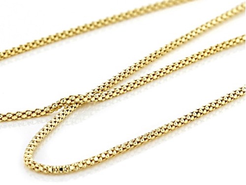 Herren Gold Kette 2,5 mm dick Popcorn Halskette italienisch 18K einfach männlich Seil - Bild 5 von 7