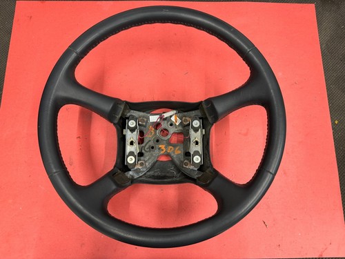 1998-1999 GM C1500 K1500 TAHOE SUBURBAN LEATHER STEERING WHEEL GRAY USED OEM - Picture 1 of 10