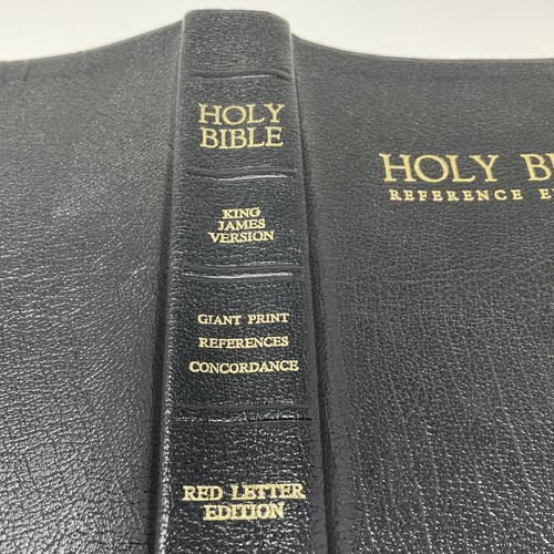 Holy Bible KJV Giant Print Reference Red Letter Nelson Genuine Leather #556 1976 - Picture 3 of 16