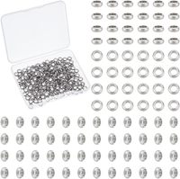 200 StüCk Metall Abstandsperlen 3Mm Loch 304 Edelstahl Abstandsperlen Glatte Per