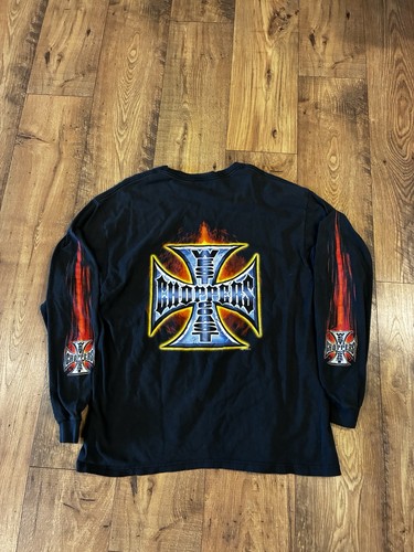 Vintage Y2K West Coast Choppers Black Long Sleeve T Men's T-Shirt Size XL