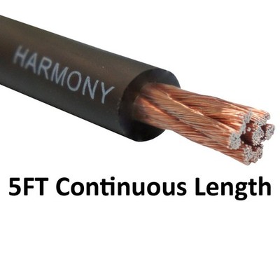 Harmony Audio 4 Gauge 4GA Car Stereo Matte Black Power Cable Amp Wire - 5 FT