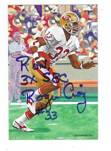 ROGER CRAIG 49ers SIGNED AUTOGRAPHED 4x6 CUSTOM ART CARD NEBRASKA CORNHUSKERS