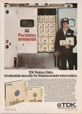 TDK Floppy Disks Vintage Print Ad 1983 Security Data Storage