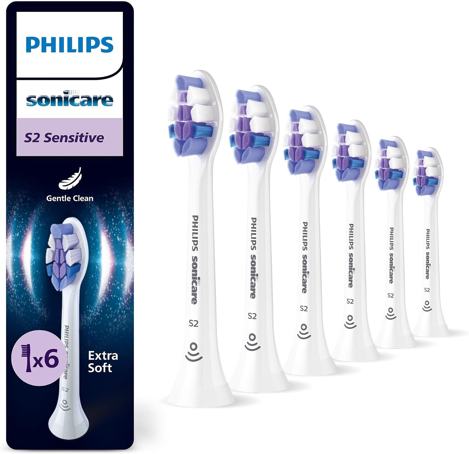 Philips Sonicare S2 Sensitive Replacement Toothbrush Heads White 6 Pack - Image 4