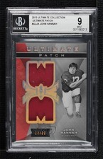 2013 Ultimate Collection Jersey 13/60 John Hannah BGS 9 MINT Patch HOF 0ol8
