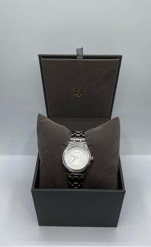 BULOVA 30mm WR Silver Tone Ladies' Stainless Steel 5 1/2" Watch, NIB