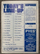 MANSFIELD TOWN v WALSALL 1977 SIGNED FOOTBALL PROGRAMME Autographs Signatures
