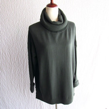 Solid Gray Neck Sweater S Long French Connection Loose