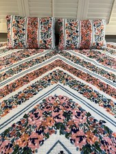 Anthropologie Primrose QUEEN Quilt Set 100% C...
