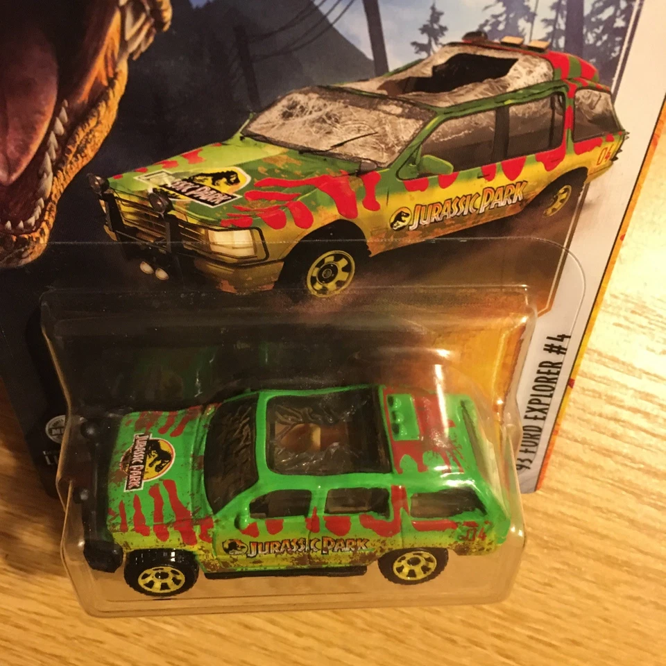 MATCHBOX JURASSIC PARK WORLD INGEN HUMVEE & 93 FORD EXPLORER #4 CRUSHED ROOF - Image 3 of 4