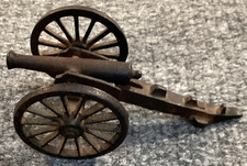 Vintage Cannon 3 Wheel Gun Cart Cast Iron Military War Toy Legs Cast Iron