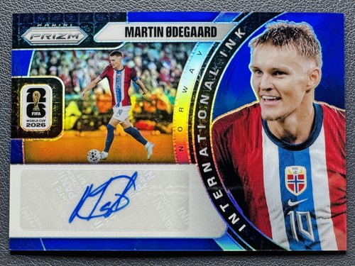 2026 Panini Prizm World Cup Martin Odegaard International Blue Auto /25 Norway
