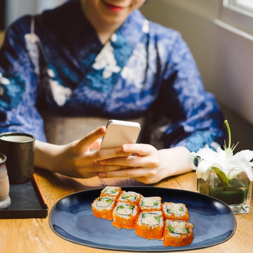  Keramik Sushi Teller Fisch Obst Schale Essen Tablett Servieren Snack Teller für Zuhause - Bild 6 von 11