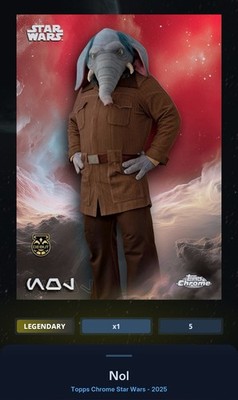 Nol Debut Aurebesh SP Red 5cc - Star Wars Card Trader Topps Chrome 2025