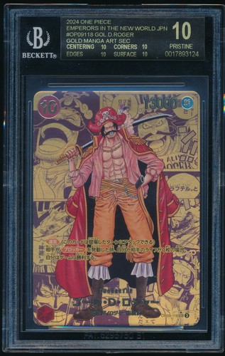 GOLD MANGA GOL D. ROGER One Piece 2024 OP09 Japanese #118 BLACK LABEL BGS 10