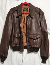 Schott Bros A-2 Cowhide Brown Leather Flight Jacket Great Condition Lining Good