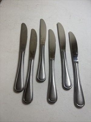 Oneida TRESS HOLLIS Stainless Flatware Dinner Knives 9  Set Of 6 Satin