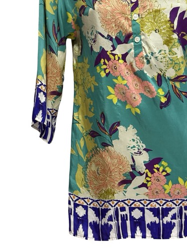 CAbi Womens Silk Poetry Tunic Top Size Small Floral Print Lightweight Multicolor - Picture 4 of 19