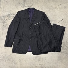 Ermenegildo Zegna Suit Mens 52r Gray Wool Pinstripe Traveller 2 Piece 3 Button Ermenegildo Zegna Suit Mens 52r Gray Wool Pinstripe Traveller 2 Piece 3 Button