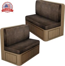 Leather Look RV Dinette Cushion Covers, Stretch Camper Cushion Slipcovers for Tr