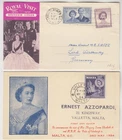 NEW ZEALAND MALTA 1953/54 *ROYAL VISIT* official illustrated FDCs