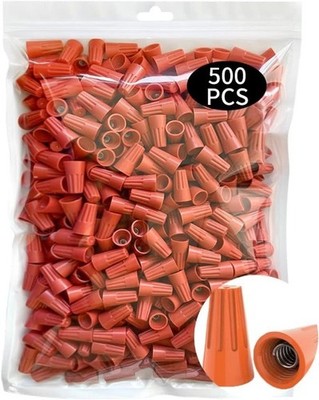 500 Pieces Electrical Wire Caps Connectors Orange Screw Terminals Splice Twist