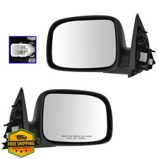 TRQ Mirror Assembly 2pc Driver Passenger Electric Non-Heated Black MRA09608