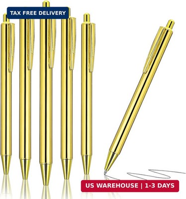 cobee Ultra Slim Gold Ballpoint Pens, 6 Pcs Click Retractable Ballpoint Pens 1.0