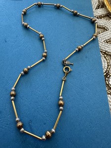 Authentic TRIFARI VTG 13” GOLD-PLATED CHOKER NECKLACE + BONUS PENDANT- Costume Jewelry