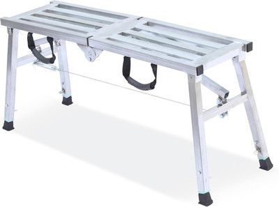Heavy-Duty Adjustable Work Platform - 400 lb Capacity, Portable Folding Ladder