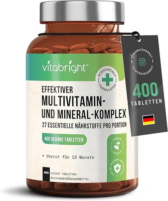 Multivitamin &Mineralien - 400 Tabletten - Vegan