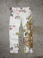 Roberto Cavalli 2005 Distressed Style Floral Animal Print Jeans XL