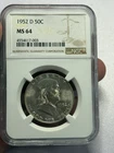 1952 D Franklin Half Dollar NGC MS64