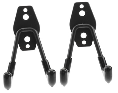 Heavy Duty Iron Garage Hooks 2pcs  Wall Ceiling Mount Utility Organizer Black