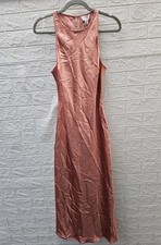 New Other Stories Slim Satin Midi Dress In Pink Size 8