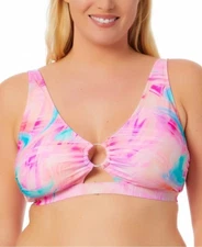 California Waves Bikini Top Wave After Wave Multi, Nylon/Spandex, 2X