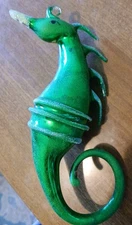 Soffieria De Carlini gree SEAHORSE Blown Glass Antique Ornament