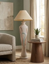 VINTAGE MIAMI MODERN LARGE PLASTER SCULPTURAL FLOOR LAMP Artmaster USA 1980s