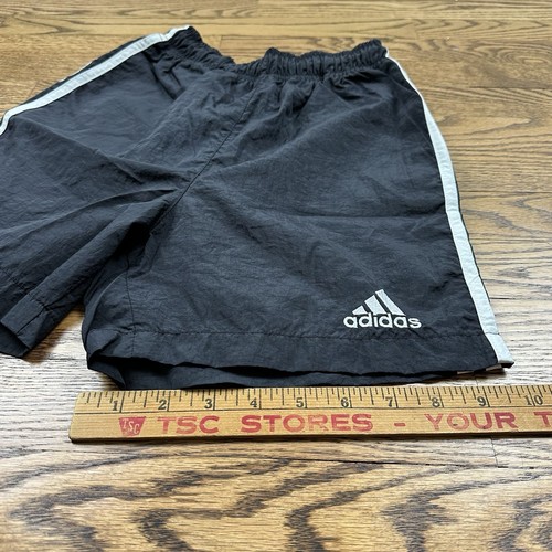 Vintage 90s Adidas Soccer Shorts Youth Size Small Y2K Baggy Striped USA Made - Picture 4 of 7