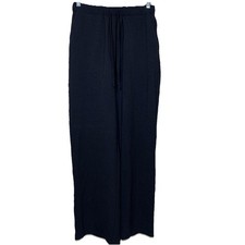 Black Wide Leg Pants with Drawstring Waist