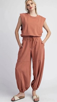 NEW LT BLUE FREE PEOPLE MOVEMENT ON THE MOVE JUMPSUIT SZ M