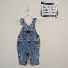 Vintage OSHKOSH B  GOSH Vestbak Overalls Baby 12 Months Blue Denim Carpenter